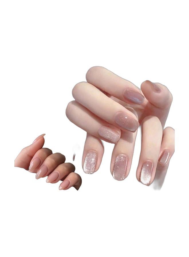 Orange Life Press On Nails 2 Box Set Almond Shape Nude Pink Glossy and Glitter Artificial Nails Full Cover Reusable Stick On Nails Acrylic Soft Gel Nail Kit Natural Look Elegant Minimalist Nails for Women Daily Wear Office Wedding Party Salon Style Long Lasting Durable Nails Nail Tips Nail Extension Nail Design Manicure Kit DIY Nails Salon Nails Beauty Nails Stylish Nails Trendy Nails Chic Nails Modern Nails Classic Nails Comfortable Lightweight Flexible Nails Premium Professional Nails - Image 1